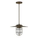 Rustic Metal Pendant Lighting With Cage Design Shade, Bronze - BM233263