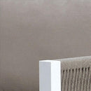 Fabric Upholstered Arm Chair With Cushioned Back, Taupe Brown And White