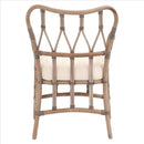 Lattice Design Wooden Arm Chair With Rattan Binding, Brown