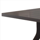 Dining Table With Wooden Top And Angled Legs, Brown