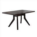 Dining Table With Wooden Top And Angled Legs, Brown