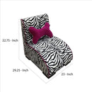 Pet Furniture With Zebra Print Fabric And Block Feet, Black And White
