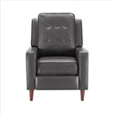 Armchair With Push Back Recline And Button Tufting, Black