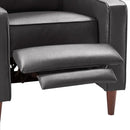 Armchair With Push Back Recline And Button Tufting, Black
