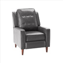 Armchair With Push Back Recline And Button Tufting, Black