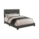 Benzara Explicitly Crisp Upholstered Cal King Bed, Charcoal