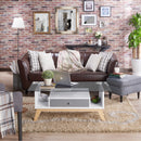 Philip Industrial Glass Top Coffee Table in Gray