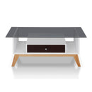 Philip Industrial Glass Top Coffee Table in Espresso
