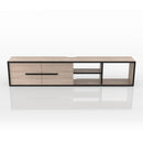 Evermore Multi-Storage Floating TV Stand in Natural Oak