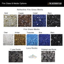 Avalon Linear 15” Tall Fire Pit  in Hammered Copper | outdoor copper fire pit