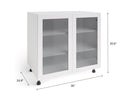 Home Grey Two Door Base Cabinet with glass doors, 36 Inch