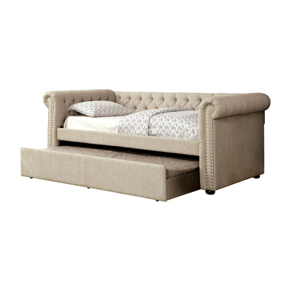 Strich Contemporary Fabric Daybed with Trundle