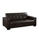 Addy Contemporary Faux Leather Futon with Cup Holders