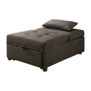 Oon Contemporary Tufted Futon in Dark Gray