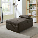 Oon Contemporary Tufted Futon in Dark Gray