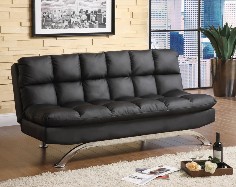 Arish Contemporary Tufted Futon in Black