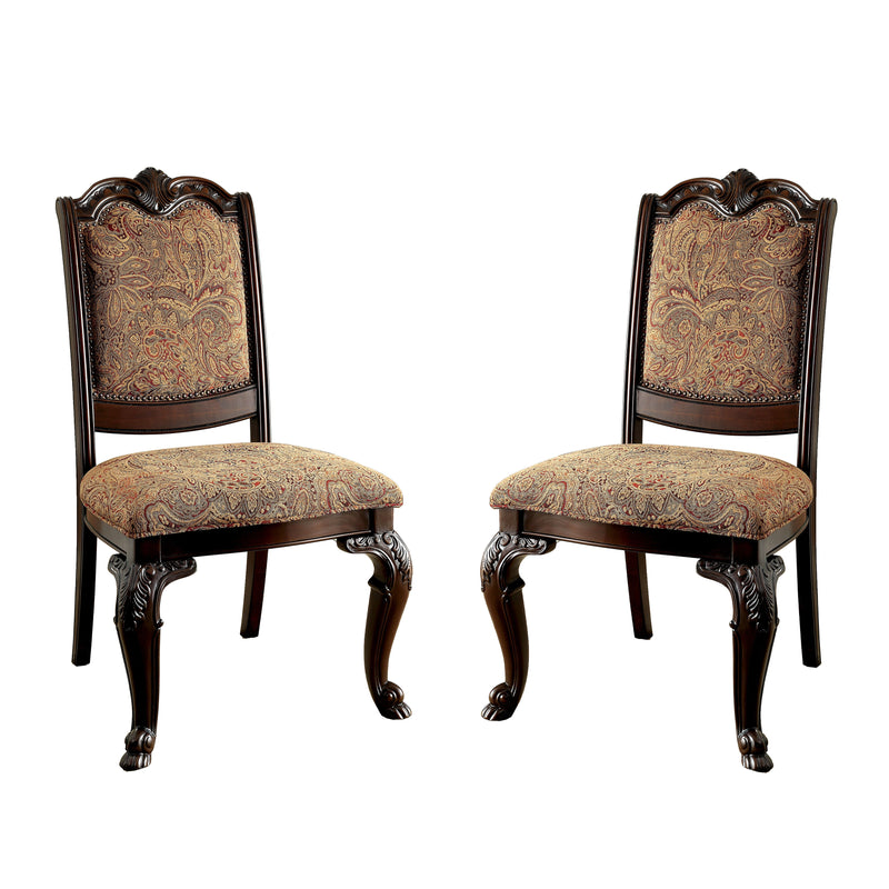 Raene Traditional Fabric Padded Back Side Chairs (Set of 2)