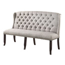 Colla Rustic Button Tufted 3-Seater Loveseat Bench