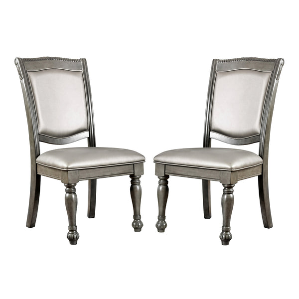 Noela Transitional Upholstered Side Chairs in Gray (Set of 2)
