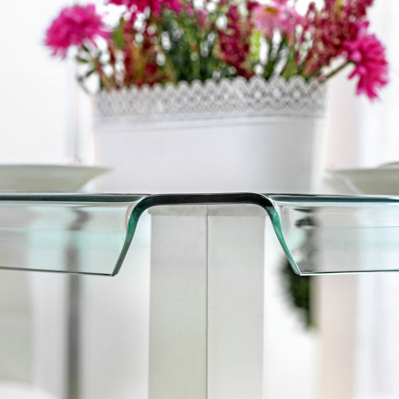 Goren Contemporary Glass Top Counter Height Table