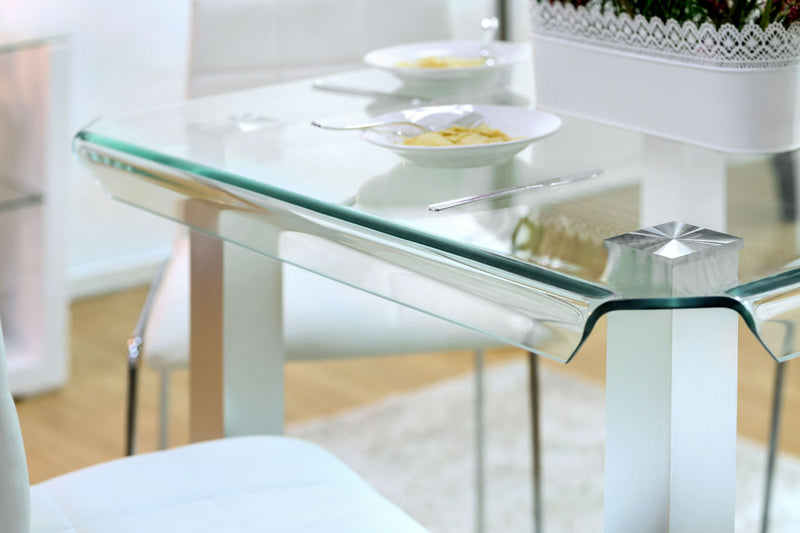 Goren Contemporary Glass Top Counter Height Table