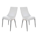 Eisen Contemporary Faux Leather Side Chairs in White (Set of 2)