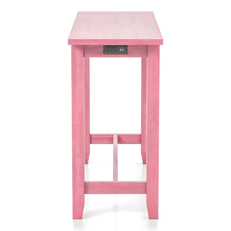 Sabana Counter Height Dining Table with USB Plug in Antique Pink