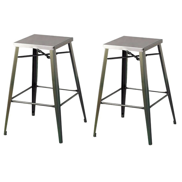 Simon Industrial Metal Frame Bar Stools, 26" (Set of 2)