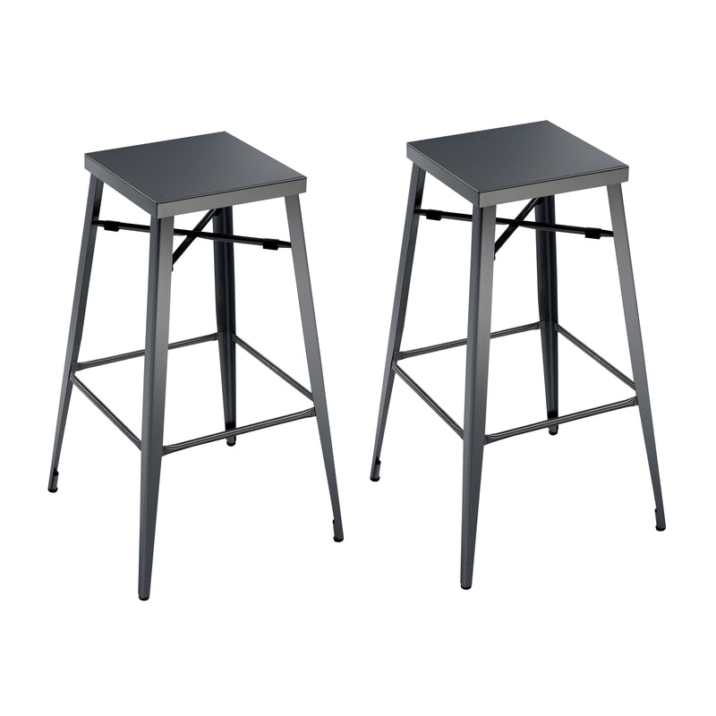 Simon Industrial Metal Frame Bar Stools, 30" (Set of 2)