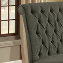 Gracie Transitional Button Tufted Dining Bench in Gray