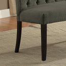 Gracie Transitional Button Tufted Dining Bench in Gray