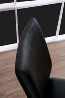 Amia Contemporary Faux Leather Side Chairs in Black and Chrome (Set of 2)