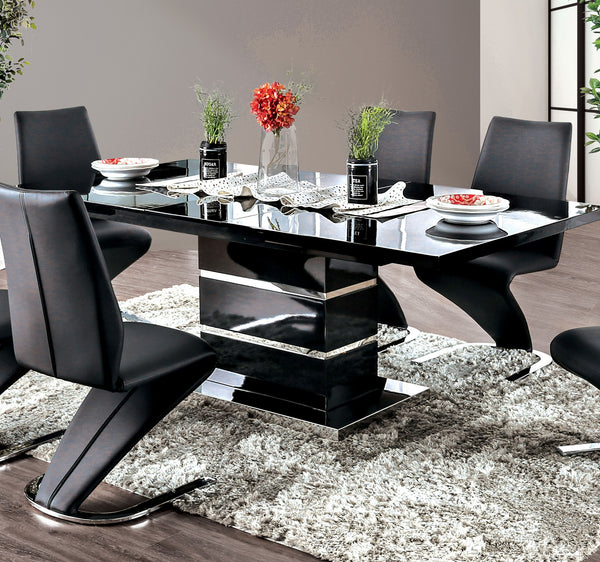 Amia Contemporary Glass Top Dining Table