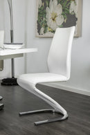 Amia Contemporary Faux Leather Side Chairs in White (Set of 2)