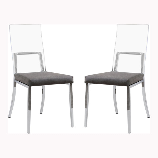 Caydence Contemporary Glass Back Side Chairs (Set of 2)