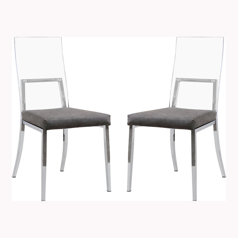 Caydence Contemporary Glass Back Side Chairs (Set of 2)