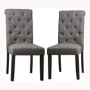 Lorton Rustic Button Tufted Side Chairs in Gray (Set of 2)