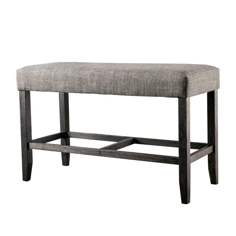 Shielle Rustic Padded Counter Height Bench in Gray
