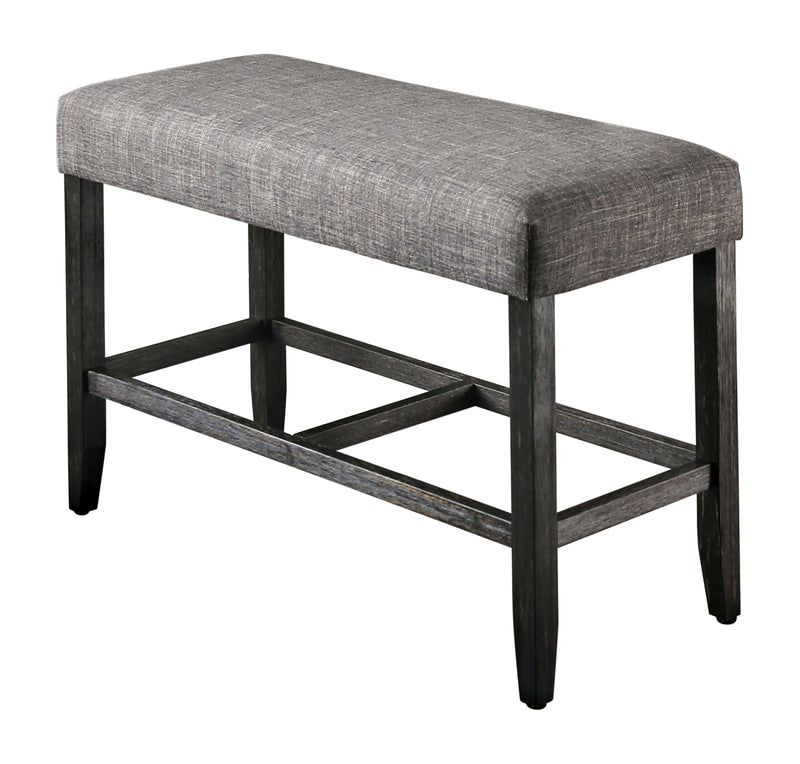 Shielle Rustic Padded Counter Height Bench in Gray