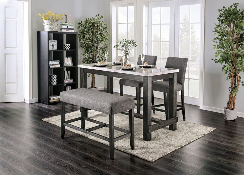 Shielle Rustic Padded Counter Height Chairs in Gray (Set of 2)