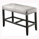 Shielle Rustic Padded Counter Height Bench in Light Gray