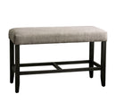 Shielle Rustic Padded Counter Height Bench in Light Gray