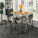 Vorah Mid-Century Modern Button Tufted Counter Height Chairs (Set of 4)