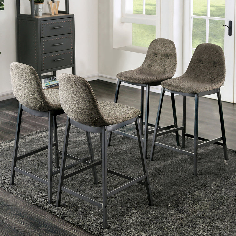 Vorah Mid-Century Modern Button Tufted Counter Height Chairs (Set of 4)