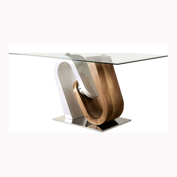 Winett Contemporary Glass Top Dining Table