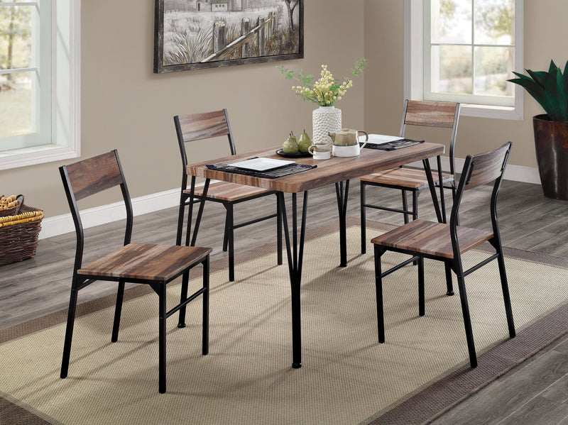 Lamount 5-Piece Dining Set in Natural and Espresso