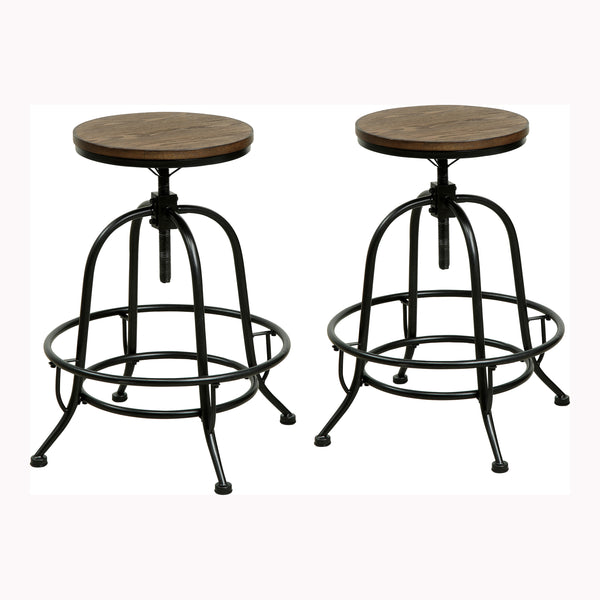 Kline Industrial Swivel Bar Stools (Set of 2)