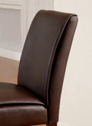 Rumie Contemporary Faux Leather Upholstered Side Chairs in Dark Walnut and Black (Set of 2)