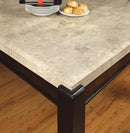 Rumie Contemporary Marble Top Dining Table in White and Dark Walnut