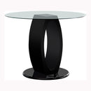 Xavia Contemporary Round Glass Top Counter Height Table in Black